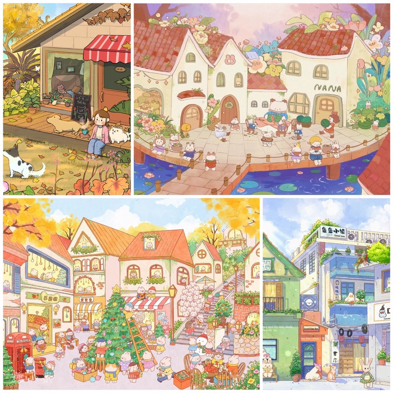 ปริศนา 【Small Town】Jigsaw Puzzle 300 ชิ้น 500 ชิ้น 1000 ชิ้น Ultra HD Wood Puzzle การจัดส่งที่รวดเร็ว ปริศนา Bashwood พรีเมี่ยมพรีเมี่ยมสำหรับผู้ใหญ่ Unclassing ของขวัญวันเกิดปริศนาที่กำหนดเอง ปริศนาอะนิเมะ
