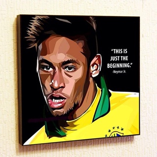 Neymar Jr Brazil PSG โปสเตอร์ฟุตบอล ผ้าใบ ลายคําคม POP ART สําหรับติดตกแต่งผนังบ้าน