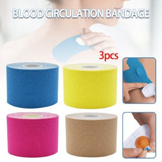 3Rolls 5cm x 5m Kinesiology Tape Athletic Muscle Strain Injury Support Sports