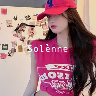 Solenne  เสื้อครอป เสื้อยืดผู้หญิง ครอป baby tee สาวเรโทร 2023 NEW Style Comfortable รุ่นใหม่ High quality ทันสมัย A29J12R 36Z230909