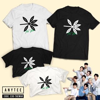 แฟชั่นใหม่ล่าสุด Tee EXO เสื้อยืดอัลบั้มสงครามและ Croptop หลวม (ท็อปส์ซูเกาหลีสําหรับผู้หญิงอินเทรนด์) Anytee ZW_