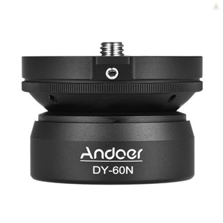 Andoer DY-60N ฐานขาตั้งกล้อง ปรับระดับได้ อะลูมิเนียมอัลลอย พร้อมสกรูอินเตอร์เฟส 3/8 นิ้ว และกระเป๋าปรับระดับฟองสบู่ สําหรับกล้อง DSLR