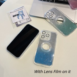เคสซิลิโคน TPU ใส กันกระแทก พร้อมฟิล์มเลนส์ในตัว และจอแสดงผลโลโก้ สําหรับ Tecno Spark 5 6 Air Pova 4 3 2 Neo POP 6 5 Pro