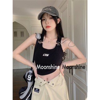 Moon  เสื้อครอป เสื้อแฟชั่นผู้หญิง y2k สีพื้น สําหรับผู้หญิง ใส่ไปคลับ ปาร์ตี้ 2023 NEW ทันสมัย Korean Style ทันสมัย ins A29J19Y 36Z230909