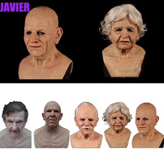 Javier หน้ากากปิดตา รูปคนแก่ 3D เสมือนจริง สําหรับตกแต่งปาร์ตี้ฮาโลวีน