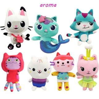 Aroma หมอนตุ๊กตานุ่ม รูปการ์ตูนแมวนางเงือก แพนดี้ ขนาด 25 ซม. สําหรับตกแต่งบ้านตุ๊กตา