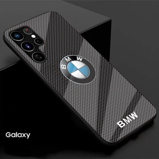 เคสโทรศัพท์มือถือแบบแก้วแข็ง กันกระแทก ลายรถสปอร์ต BMW หรูหรา สําหรับ Samsung S23 S22 S21 Ultra Plus