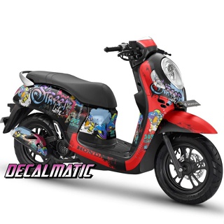 สติกเกอร์ แบบเต็มตัว และแดชบอร์ด สําหรับ Honda Scoop 2012-2023 Graffiti 1