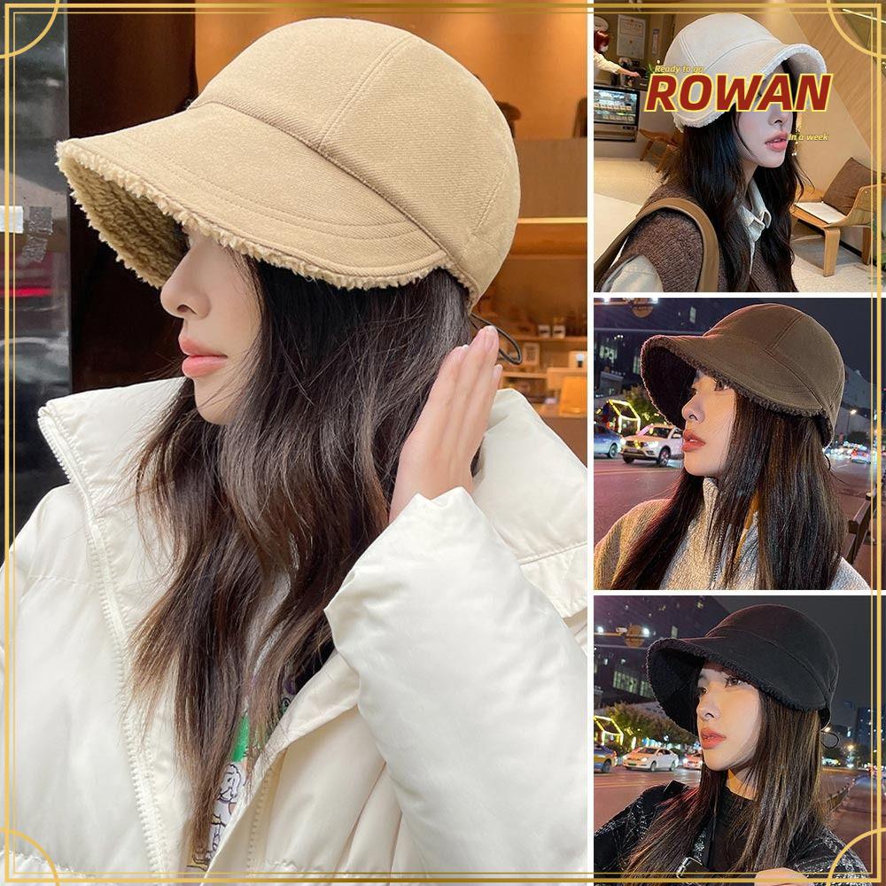 Rowans หมวกเบสบอล ผ้าขนแกะ ให้ความอบอุ่น แฟชั่นฤดูใบไม้ร่วง ฤดูหนาว