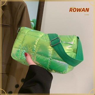 Rowans กระเป๋าสะพายไหล่ ผ้าฝ้าย น้ําหนักเบา สีพื้น แฟชั่นสําหรับผู้หญิง