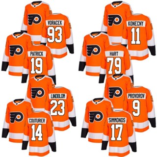 เสื้อกีฬาแขนสั้น ลายทีม Nhl Hockey Jersey Airman Flyers 93 Voracek 19 Patrick 79 Haart