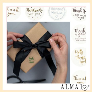 ALMA สติกเกอร์ซีล ลาย Thank You สําหรับตกแต่งสมุดภาพ ห่อของขวัญ 500 ชิ้น