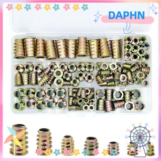 DAPHS น็อตเกลียว โลหะผสมสังกะสี M4 M5 M6 M8 M10 สําหรับเฟอร์นิเจอร์ไม้ 130 ชิ้น