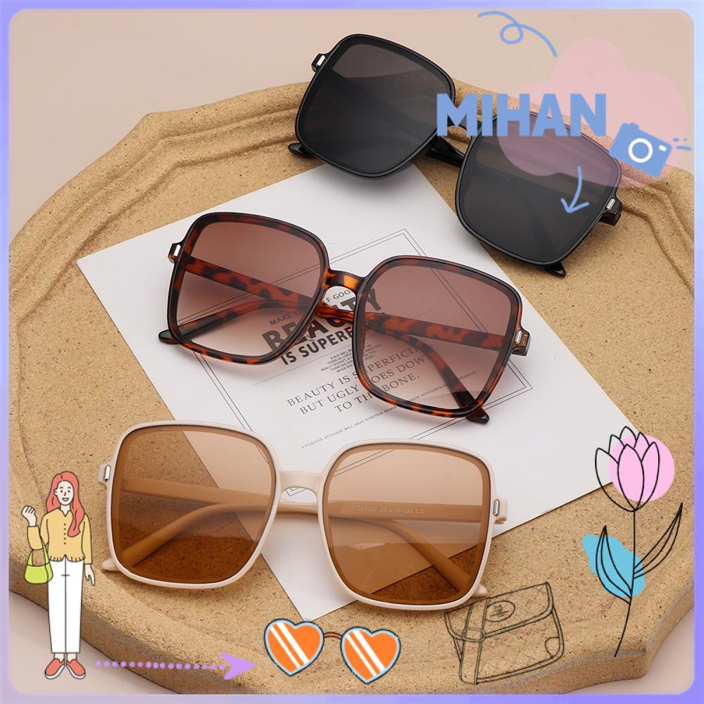 Mihan แว่นตากันแดดแฟชั่น กรอบใหญ่ ทรงสี่เหลี่ยม หรูหรา ขนาดใหญ่ สไตล์วินเทจ UV400 สําหรับสตรี