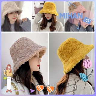 Mh หมวกบัคเก็ตขน Faux กลางแจ้งหมวกปานามาอบอุ่นสบาย ๆ