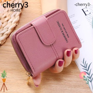 Cherry3 กระเป๋าใส่บัตรเครดิต หนัง PU ใบสั้น จุของได้เยอะ เรียบง่าย สําหรับเก็บเงิน บัตรประจําตัวประชาชน บัตรรถบัส