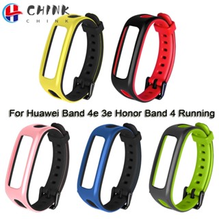 Chink สายนาฬิกาข้อมือซิลิโคน แบบนิ่ม สีสันสดใส สําหรับ Huawei Band 4e 3e Honor Band 4 Running