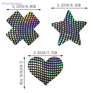 Standhappy ใหม่ สติกเกอร์เลเซอร์ เซ็กซี่ ใช้แล้วทิ้ง สําหรับติดหน้าอกผู้หญิง 1 คู่