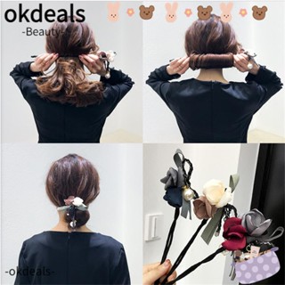 OKDEALS กิ๊บติดผม ลายดอกไม้ สไตล์วินเทจ