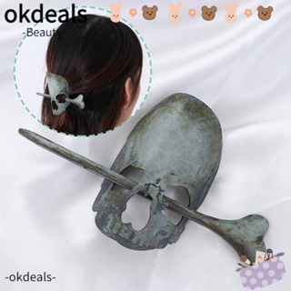 Okdeals กิ๊บติดผม รูปหัวกะโหลก แม่มด สไตล์เรโทร ฮาโลวีน สําหรับผู้หญิง