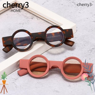 Cherry3 แว่นกันแดด ทรงกลม ขนาดเล็ก แฟชั่น เลนส์ใส UV400