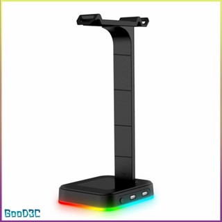 [Instock] Rgb Headphone Stand With 2 Usb Ports Desk Gaming Headset Holder Hanger Rack [P/6]