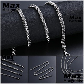 MAXG สร้อยคอโชคเกอร์ สายโซ่ถัก สีเงิน สําหรับผู้ชาย และผู้หญิง