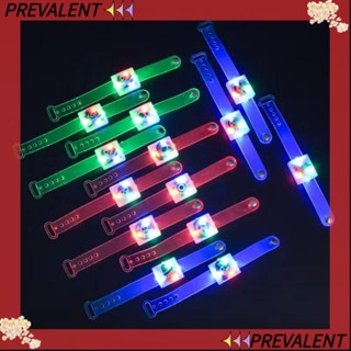 Preva สร้อยข้อมือพลาสติก มีไฟ LED หมุนได้ อุปกรณ์เสริม สําหรับปาร์ตี้ฮาโลวีน 12 ชิ้น