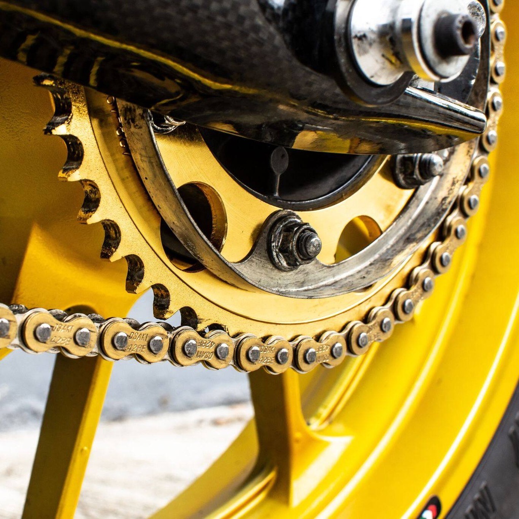 OSAKI HYPER Series ชุดโซ่สเตอร์ ทอง YZF-R15 (2014-16),M-SLAZ (2015-17),EXCITER (2015-22) ชุปแข็งพิเศษ สีสวย อะไหล่ทดแทน