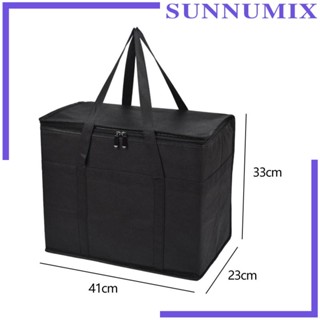 [Sunnimix] ถุงฟอยล์อลูมิเนียม เก็บความร้อน นํากลับมาใช้ใหม่ได้ พร้อมหูหิ้ว สําหรับใส่อาหารกลางวัน บาร์บีคิว