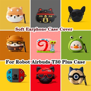 【ส่วนลด】เคสหูฟัง แบบนิ่ม ลายการ์ตูนฉลาม สําหรับ Robot Airbuds T30 Plus T30 Plus