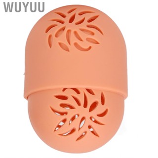 Wuyuu Makeup Sponge Holder Case  Multipurpose Compact Dustproof Safe Coral Orange for Cosmetic Supplies Necklaces