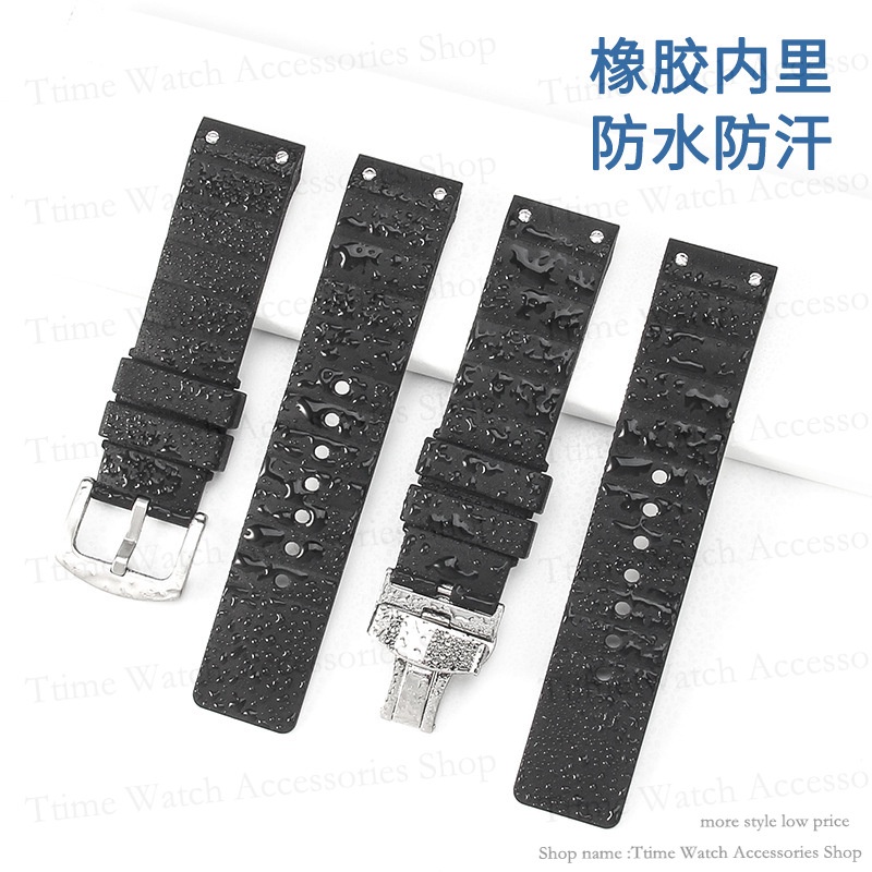 สายนาฬิกาข้อมือ ยางซิลิโคนนิ่ม กันน้ํา สีดํา 23 มม. สําหรับ Cartier Santos 100