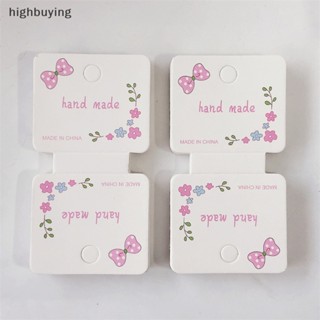 [highbuying] ใหม่ พร้อมส่ง ป้ายฉลาก ลายดอกไม้ ประดับโบว์ แฮนด์เมด สําหรับแขวนตกแต่งสร้อยคอ สร้อยข้อมือ ที่คาดผม 50 ชิ้น