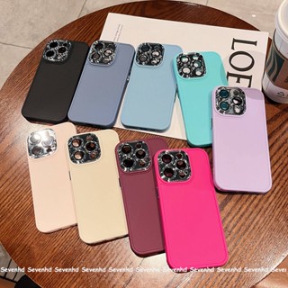 เคสป้องกันโทรศัพท์มือถือ แบบนิ่ม ชุบไฟฟ้า สีพื้น สําหรับ iPhone 14 13 12 11 Pro Max