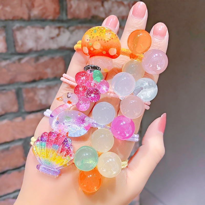 [พร้อมส่งในไทย] ยางมัดผมผู้หญิง คริสตัลสีลูกกวาด แฟชั่นสไตล์เกาหลี