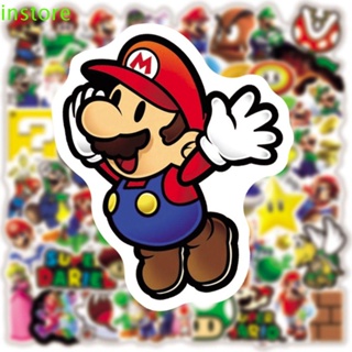 Instore สติกเกอร์ ลายการ์ตูน Super Mario สําหรับติดตกแต่งรถยนต์ โรงเรียน