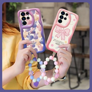 interest texture Phone Case For Samsung Galaxy S22 Ultra Liquid silicone flower Love bracelet lovely three-dimensional