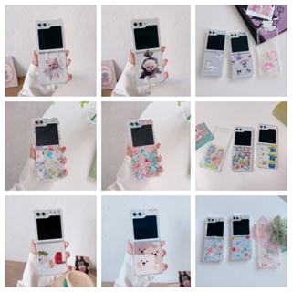 เคสโทรศัพท์มือถือแบบนิ่ม กันกระแทก ลายการ์ตูนดอกไม้ สําหรับ Samsung Galaxy Z Flip3 Flip4 Flip 5 Flip5