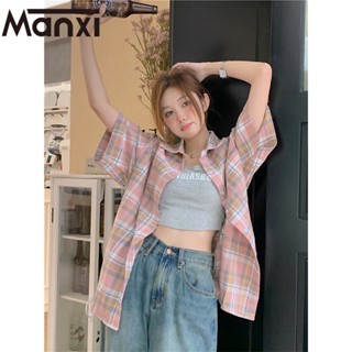 Manxi เสื้อเชิ้ตผู้หญิง เสื้อแฟชั่นผู้หญิง สะดวกสบาย  มีความรู้สึกของการออกแบบ A95K0190