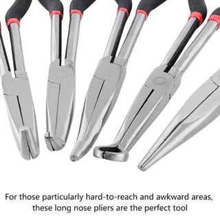 in stockBLOOMZO คีมตรง, ด้ามยาว 235/45/90 องศา Bent คีมจมูกยาว, มัลติฟังก์ชั่นเหล็กคาร์บอนลื่นเครื่องมือซ่อมรถยนต์เครื่องมือมือ