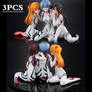 ใหม่ โมเดลฟิกเกอร์ PVC อนิเมะ NEON GENESIS EVANGELION EVA Ayanami Rei Asuka Mari ของเล่น ของสะสม ของขวัญ เครื่องประดับ 3 ชิ้น ต่อชุด