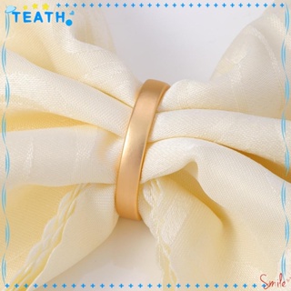 Teath แหวนผ้าเช็ดปาก สเตนเลส เนื้อแมตต์ สีทอง 12 ชิ้น