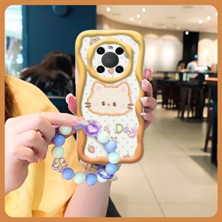 Wave border Full edging Phone Case For Huawei Mate40/Mate40E lovely Soft flower texture Love bracelet originality romantic