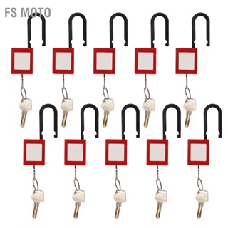 FS Moto 10 Pcs Lockout Tagout Lock Nylon Beam Insulate Safety Padlock Set for Industrial Chemical Electric Power