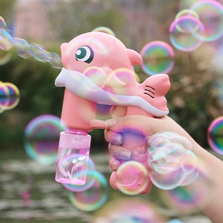 Dolphin Bubble Gun ของเล่นเป่าลูกโป่งอัตโนมัติไฟฟ้า เป่าฟองสบู่ ฟองสบู่