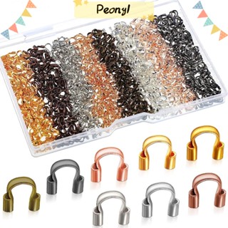 Pdony ตัวป้องกันสายเคเบิล ทองแดง ทองเหลือง รูปตัว U 8 สี สําหรับทําเครื่องประดับ สร้อยคอ 800 ชิ้น