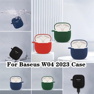 【Case Home】เคสหูฟัง แบบนิ่ม สีพื้น สําหรับ Baseus W04 2023 W04 2023