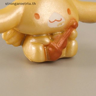 Strongaroetrtu ตุ๊กตาสุนัขซินนาม่อนโรล PVC ขนาดเล็ก สําหรับตกแต่งภูมิทัศน์ 12 ชิ้น ต่อชุด