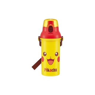 Skater Childrens Plastic Water Bottle Silver Ion Ag+ Antibacterial Pikachu Face 21 Pokemon 480ml PSB5SANAG